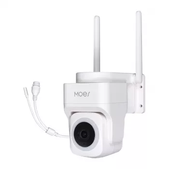 MOES WCM-B66 3MP zunanja Wi-Fi IP kamera s prepoznavanjem oseb s pomočjo umetne inteligence, nočnim vidom v polni barvi, nagibom/vrtenjem, dvosmernim zvokom, vremensko odporna IP66