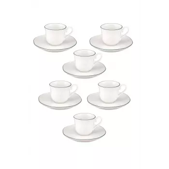 LA PORCELLANA BIANCA Teresa komplet skodelic za espresso s podstavki, 90 ml, porcelan, bel, 12 delov