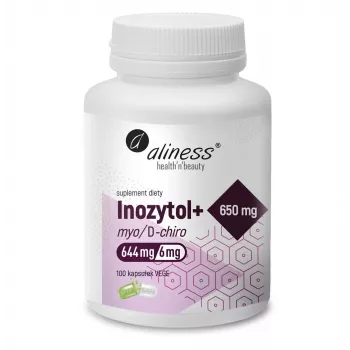 Aliness Inositol Myo/D-Chiro 650 mg + B6, 100 kapsul VEGE