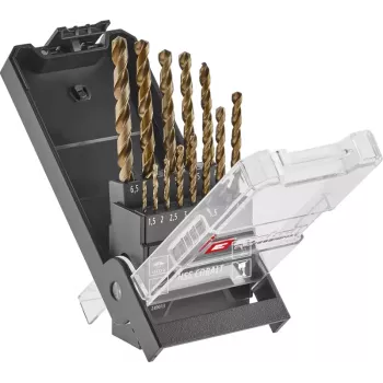 Einhell 249013 HSS-Co set spiralnih svedrov za kovino, 13-delni, 1,5-6,5 mm, kobaltova zlitina, DIN 338, brušena konica