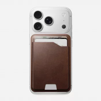 NOMAD usnjena denarnica Mag Wallet – združljiva z MagSafe, s podporo Apple Find My, usnje Horween (Rustic Brown)