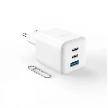 Fixed Mini 2x USB-C in USB GaN polnilnik 65W bel