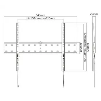 E+P WHS 106 fiksno stensko držalo za TV za zaslone 23-55 inch do 40 kg, VESA 75x75 do 400x400, črno 0005625406