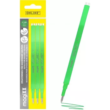 ONLINE magiXX gel vložek za pisalo, zelen, 0,7 mm, 3 kosi (40165/3)