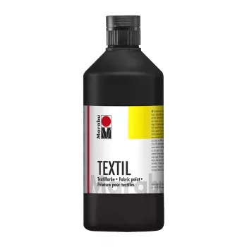 Marabu Textil barva za tekstil, črna, 500 ml, na vodni osnovi, za svetle tekstile, odporna na pranje do 40 °C 17160075073