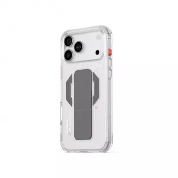 SKINARMA Haxa ovitek za iPhone 17 Pro Max z magnetnim polnjenjem in stojalom za oprijem – prozoren