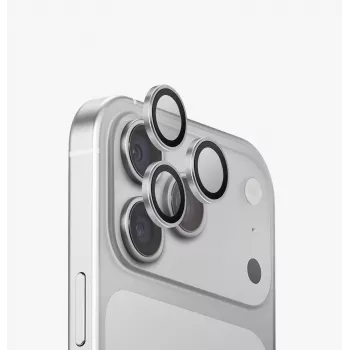 UNIQ Optix Aluguard (DX2) zaščita za kamero za iPhone 18 Pro / 18 Pro Max – srebrna z aplikatorjem