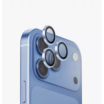 UNIQ Optix Aluguard (DX2) zaščita objektiva kamere za iPhone 18 Pro / iPhone 18 Pro Max – moder z aplikatorjem