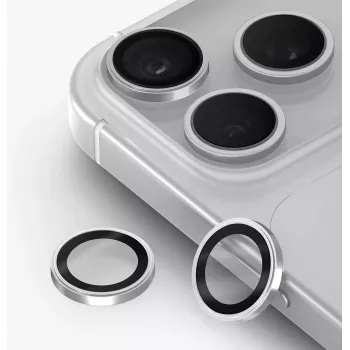 UNIQ Optix Prime zaščita objektiva kamere za iPhone 18 Pro / iPhone 18 Pro Max – srebrna z aplikatorjem