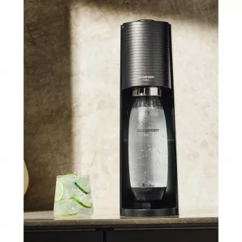SodaStream Terra Megapack črn aparat za pripravo gazirane vode s 3 steklenicami in CO2 jeklenko Quick Connect