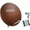 SCHWAIGER SAT sistem 80 cm za 6 uporabnikov Quattro LNB (brez stikala) opečnato rdeč z multistikalom 5/6