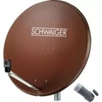 SCHWAIGER 80 cm satelitski krožnik komplet z enim LNB, opečnato rdeč