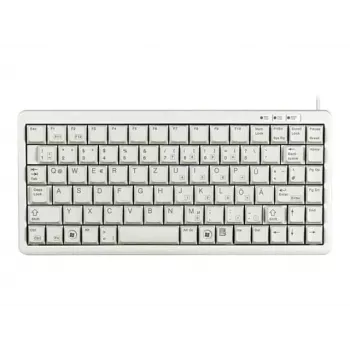 Cherry Slim Line G84-4100 kompaktna tipkovnica, PS/2 + USB, 83 tipk, nemška postavitev (QWERTZ), svetlo siva