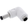 InLine® DC adapter, 5,5 x 2,5 mm, vtič/vtičnica, kotni, bel