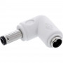 InLine® DC adapter, 5,5 x 2,1 mm, vtič/vtičnica, kotni, bel