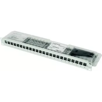 Telegärtner 100007010 19 inch nosilec modulov, opremljen, CAT 6a, 1U, siv
