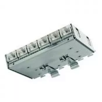 Telegärtner Cat.6A razdelilnik za zakrpanje (globok) za DIN letev s TS adapterjem, 6x vtičnice RJ45 (J02021A0055)