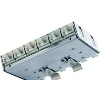 Telegärtner Cat.6A razdelilnik za zakrpanje (globok) za DIN letev s TS adapterjem, 6x vtičnice RJ45 (J02021A0055)