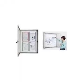 magnetoplan CC – vitrina, 4 x DIN A4, za zunanjo in notranjo uporabo, udarno odporno akrilno varnostno steklo (1216000)