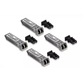 TRENDnet TEG-MGBSX/4 - SFP (Mini-GBIC) oddajnik-sprejemnik (transceiver) modul - LC multimodni - do 550 m - 850 nm - skladen s TAA (paket 4 kosov)