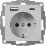 Gira vtičnica z USB, siva (2459015)