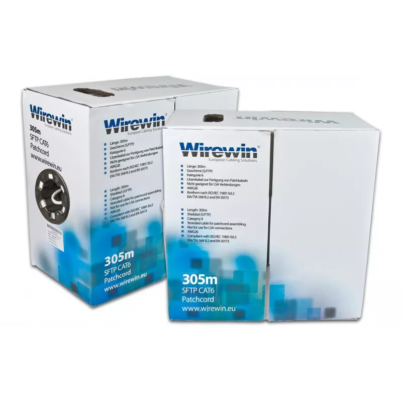 Wirewin Cat6 U/FTP patch kabel škatla, 305 m, siva (VKBOX KAT6 PATCH 305.0)