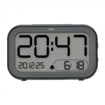 TFA Dostmann Bingo hibridna digitalna budilka, LCD/LED zaslon, črna/antracit, 60.2048.01