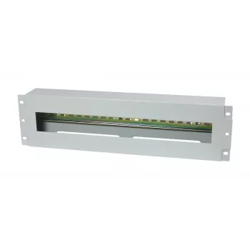 Allnet 19-palčna 3U DIN tirnica za odklopnike, globina 61 mm, čelna montaža, svetlo siva (ALL-S0002257)