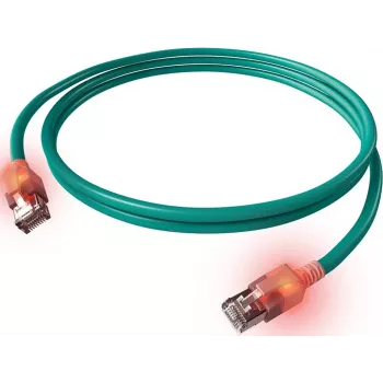 ZVK EasyLan Cat6a LED patch kabel RJ45, oklopljen, 7,5 m, turkizen