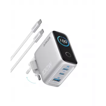 Anker polnilnik Display 2C1A 100W polnilni adapter - srebrn (B121BG41)