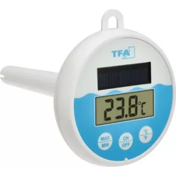 TFA Dostmann digitalni solarni termometer za bazen, belo-turkizen, 30.1068.02