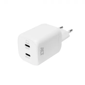 ACT USB-C polnilnik 100W 2-vratni s Power Delivery 3.2, PPS, AVS, QuickCharge in GaNFast