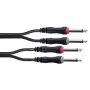 Cordial 14845 avdio kabel jack [2x 6,3 mm jack vtič (mono) - 2x 6,3 mm jack vtič (mono)] 3 m črn PVC plašč, twin-lead