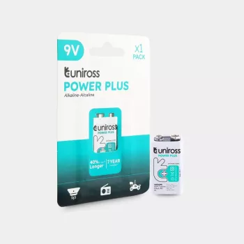 Uniross Power Plus alkalna baterija 6LR61 9V 600mAh, 1 kos