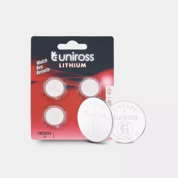 Uniross litijeve gumbaste baterije CR2025, 4 kosi