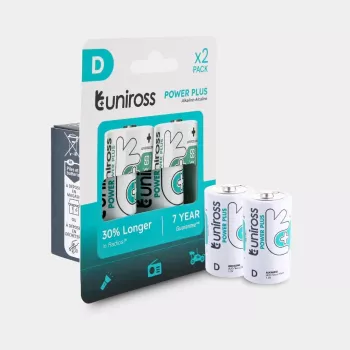 Uniross Power Plus alkalne baterije D / LR20, 2 kosa