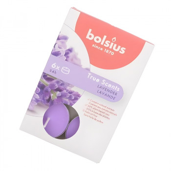 Bolsius True Scents dišeče čajne svečke, sivka, 6 kos