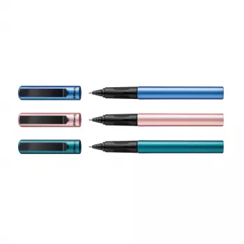 Pelikan Pina Colada rollerball pero, 12x stojalo, kovinsko ohišje in pokrov, črno (605502)