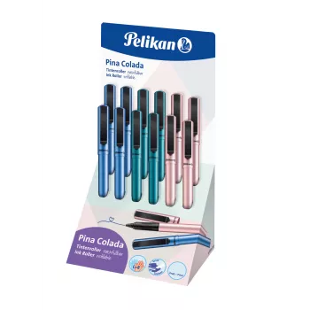 Pelikan Pina Colada rollerball pero, 12x stojalo, kovinsko ohišje in pokrov, črno (605502)