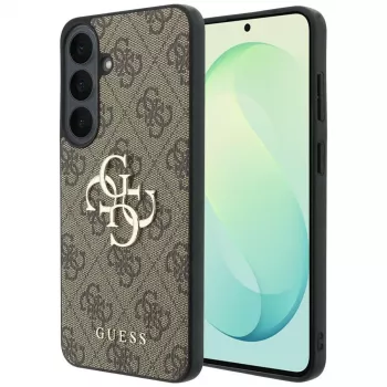 Ovitek Guess Leather 4G Metal Logo za Samsung Galaxy S26 FE, rjav