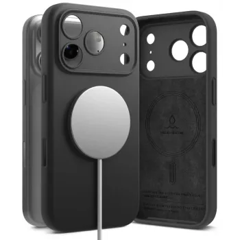 Ringke silikonski magnetni ovitek MagSafe za iPhone 18 Pro Max, črn