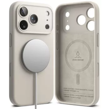 Ringke silikonski magnetni ovitek MagSafe za iPhone 18 Pro, Stone