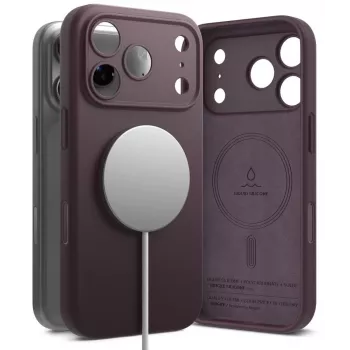 Ringke silikonski magnetni ovitek MagSafe za iPhone 18 Pro, bordo rdeč