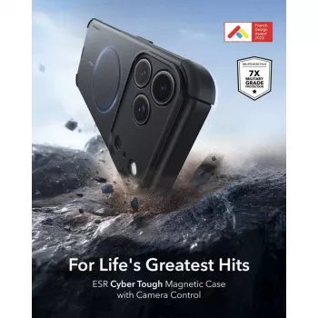 ESR Cyber Tough MagSafe ovitek za iPhone 17 Pro / 18 Pro, črn