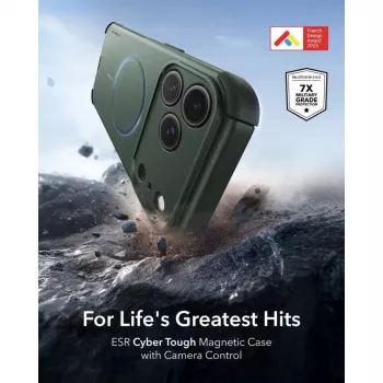 ESR Cyber Tough MagSafe ovitek za iPhone 17 Pro / 18 Pro, zelen