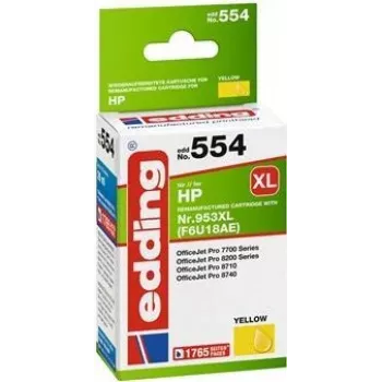 Edding EDD-554 združljiva kartuša s črnilom, velik doseg (XL), rumena (18-554)