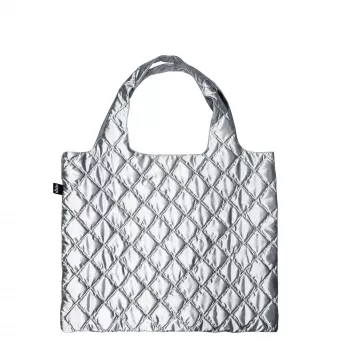 LOQI kovinska torba – srebrna Puffy