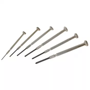 C.K Tools T4854P komplet miniaturnih izvijačev za urarje, 6 delov, ploski 1,0/1,6/2,0/2,4 mm in Phillips