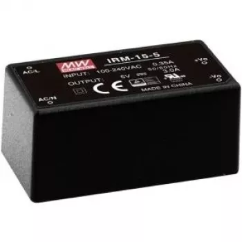 Mean Well IRM-15-24 napajalnik, 15 W, 0,63 A, vhod 85-264 V – črn