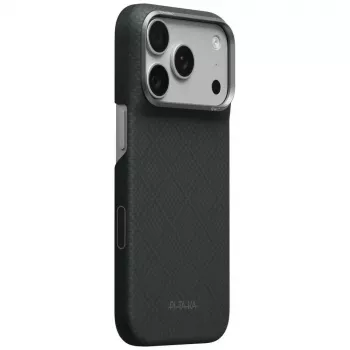 PITAKA Edge Case Argyle MagSafe ovitek za iPhone 18 Pro / 17 Pro, bazaltno črna